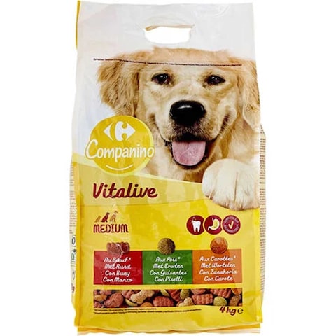 Carrefour Companino Beef And Vegetables Medium Adult Dog Food 4Kg
